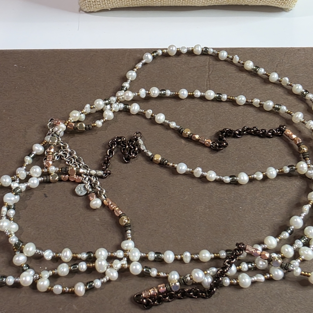 Silpada Magnificent Mile necklace, made of sterling silver, copper, brass Pearl